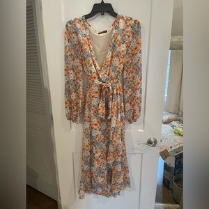 Long sleeve floral dress multi color